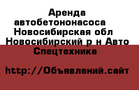 Аренда автобетононасоса.  - Новосибирская обл., Новосибирский р-н Авто » Спецтехника   